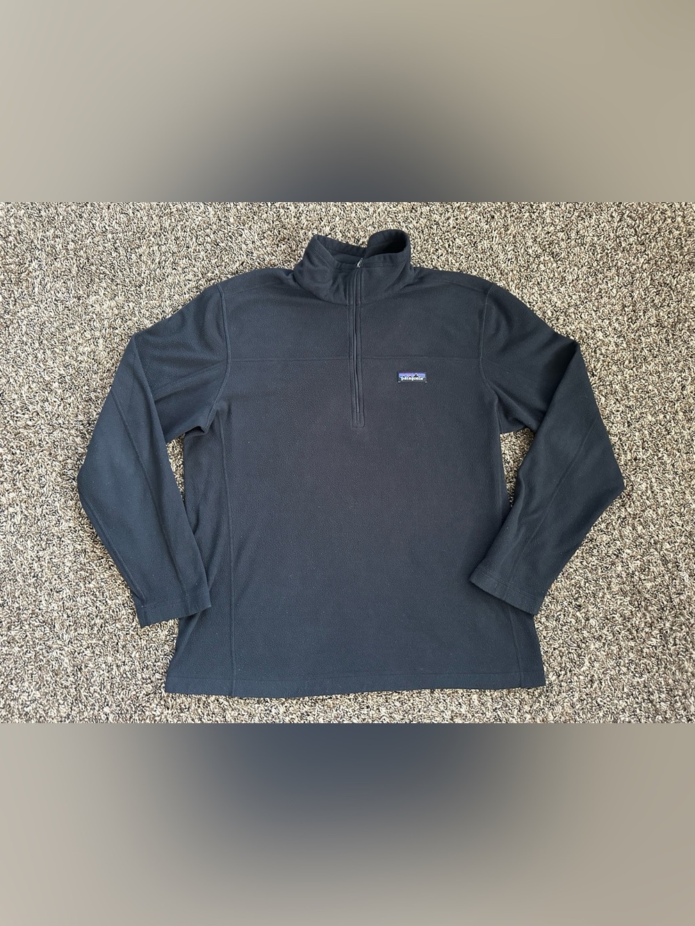 Patagonia Men's Micro D 1/4-Zip black Fleece Pullover - size large